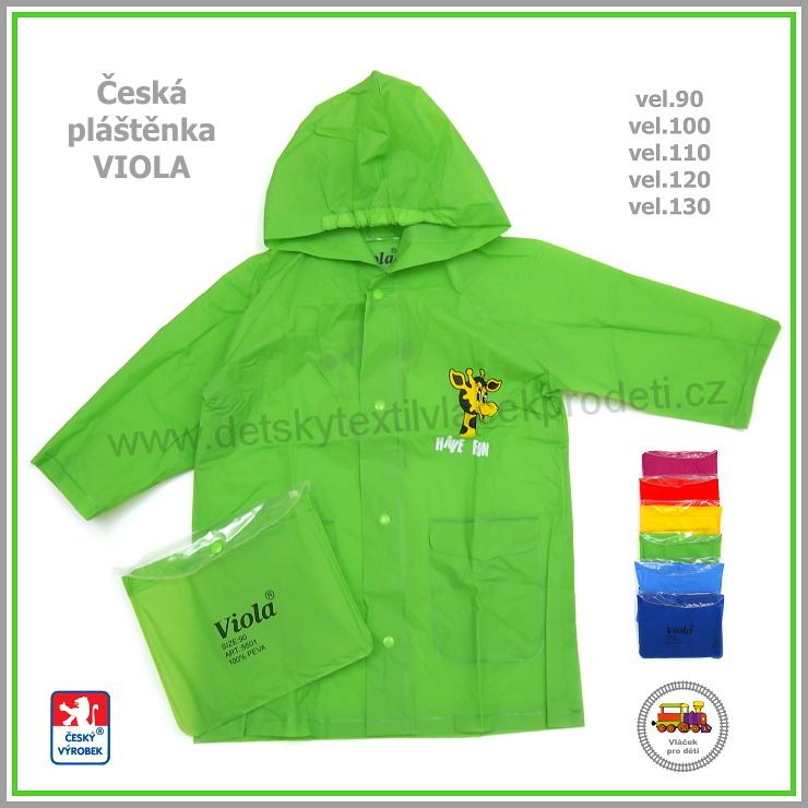 Dětská pláštěnka Viola světle zelená vel.130