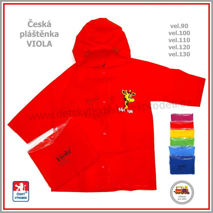 Dětská pláštěnka Viola červená vel.130