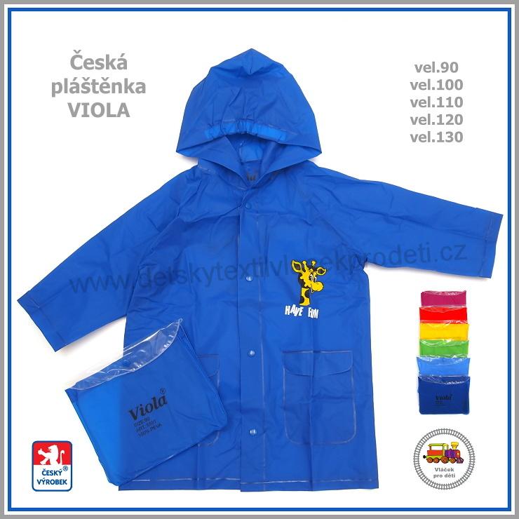 Dětská pláštěnka Viola středně modrá vel.120