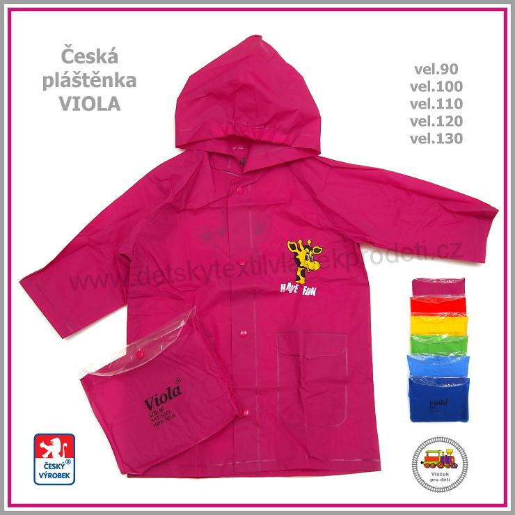 Dětská pláštěnka Viola tmavě růžová vel.110