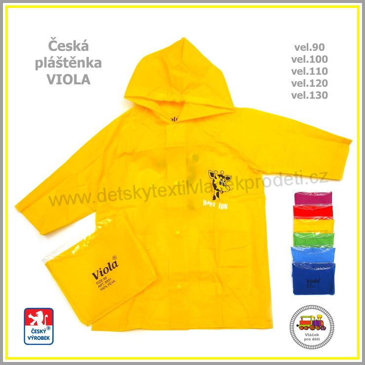 Dětská pláštěnka Viola žlutá vel. 90
