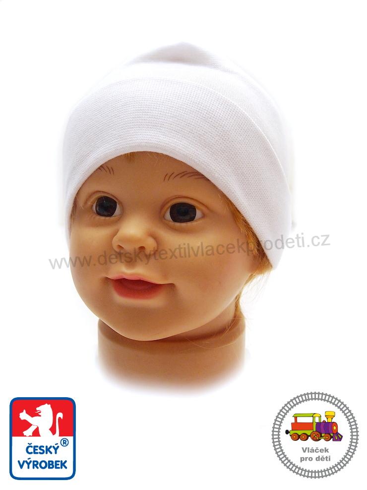 Kojenecká bavlněná čepice Šmoula bílá vel.1