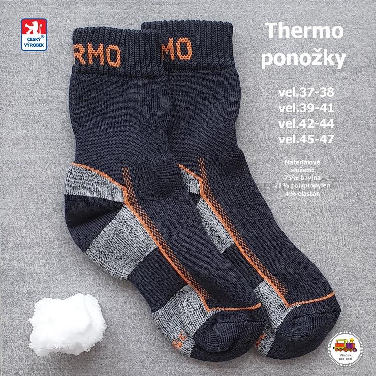NOVINKA-Thermo ponožky české Petr šedé vel.37-38, 39-41, 42-44, 45-47