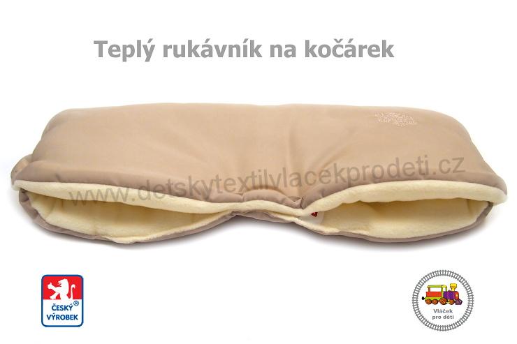 Zimní rukávník na kočárek béžová/smetanová LUX