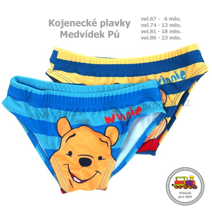 Chlapecké kojenecké plavky Medvídek Pú EP0013 žlutomodré vel. 86 (23měs)