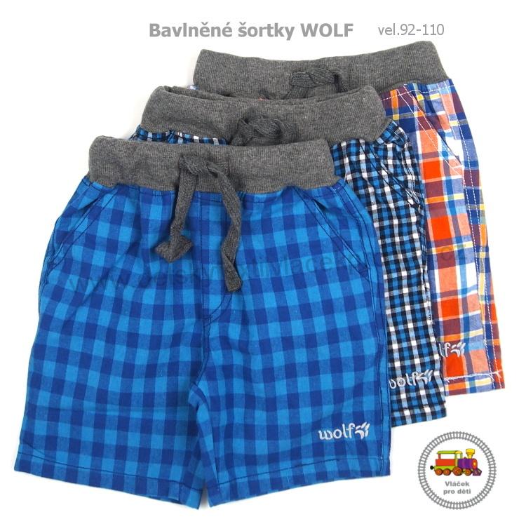 Šortky chlapecké Wolf T2755 modročervené káro vel.110