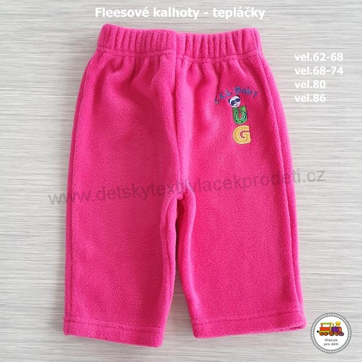 Kojenecké tepláčky fleesové bordó vel.62-68