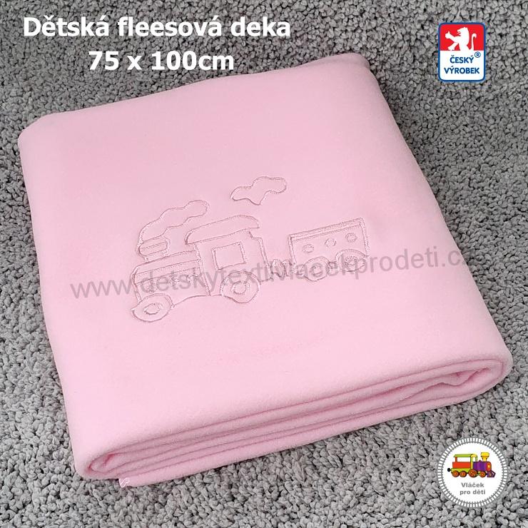 Deka do kočárku fleece s výšivkou různé barvy