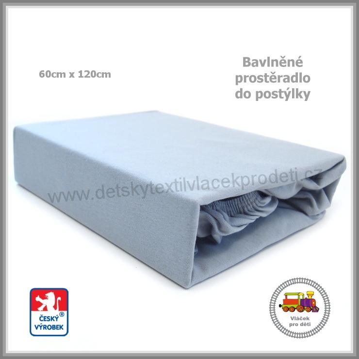 Bavlněné mako prostěradlo do postýlky Dekoratex /14/ barva světle šedá 60x120cm