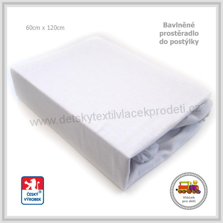 Bavlněné mako prostěradlo do postýlky Dekoratex /10/ barva bílá 60x120cm