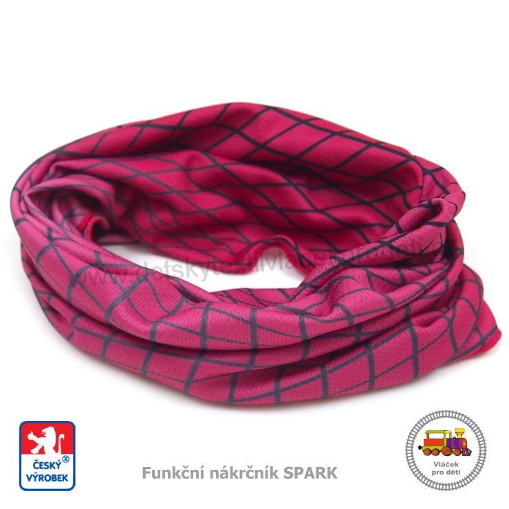 Dětský nákrčník funkční Spark /457/ růžová mřížka vel. XL (3-X let)