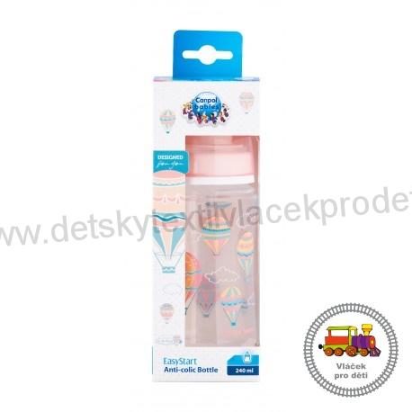Láhev se širokým hrdlem V OBLACÍCH 240ml růžová 35/225