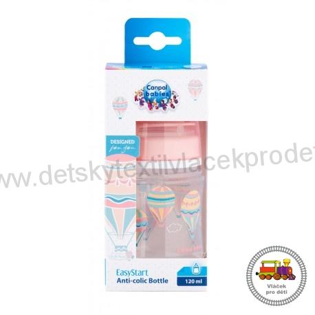 Láhev se širokým hrdlem V OBLACÍCH 120ml růžová 35/224