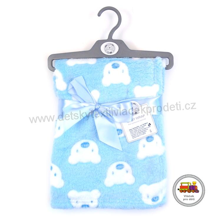 Dětská deka do kočárku Baby Wrap /č.10/ Medvídek modrobílý