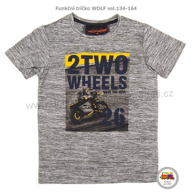Chlapecké tričko funkční Wolf S2904 šedočerné vel.164