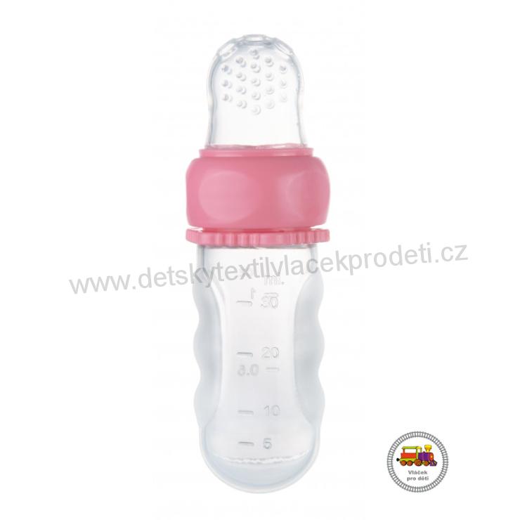 Silikonová krmící síťka s nádobou růžová 56/110