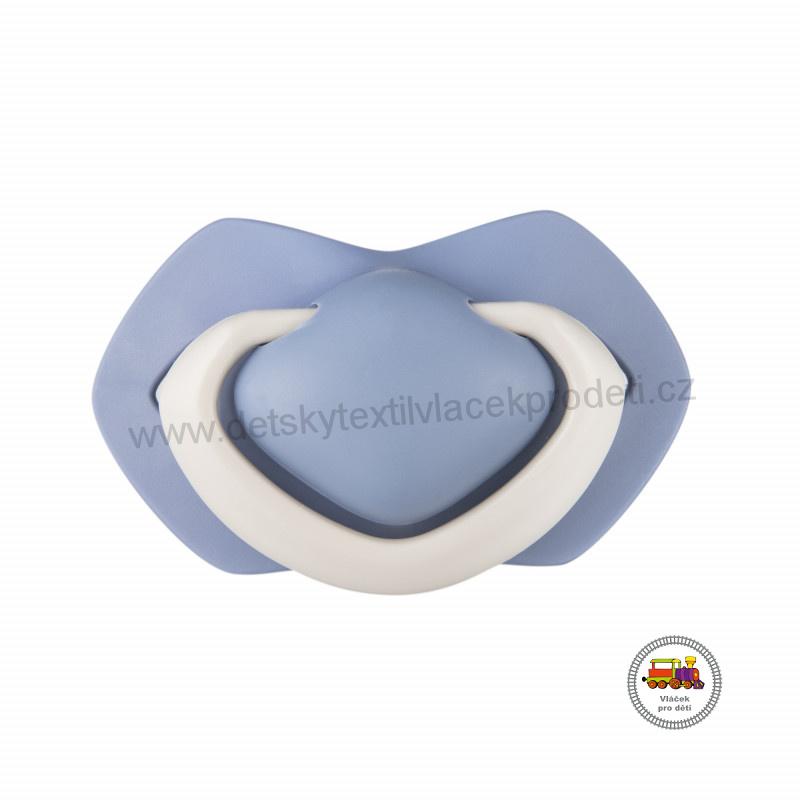 Set symetrických silikonových dudlíků 6-18m PURE COLOR 22/645 modrý