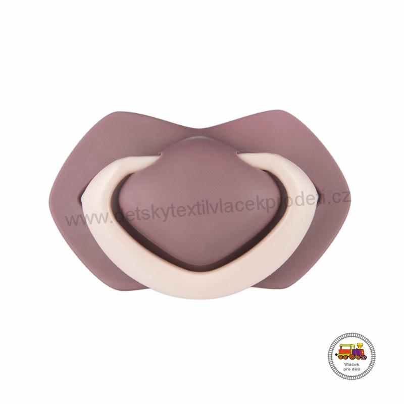 Set symetrických silikonových dudlíků 0-6m PURE COLOR 22/644 růžový