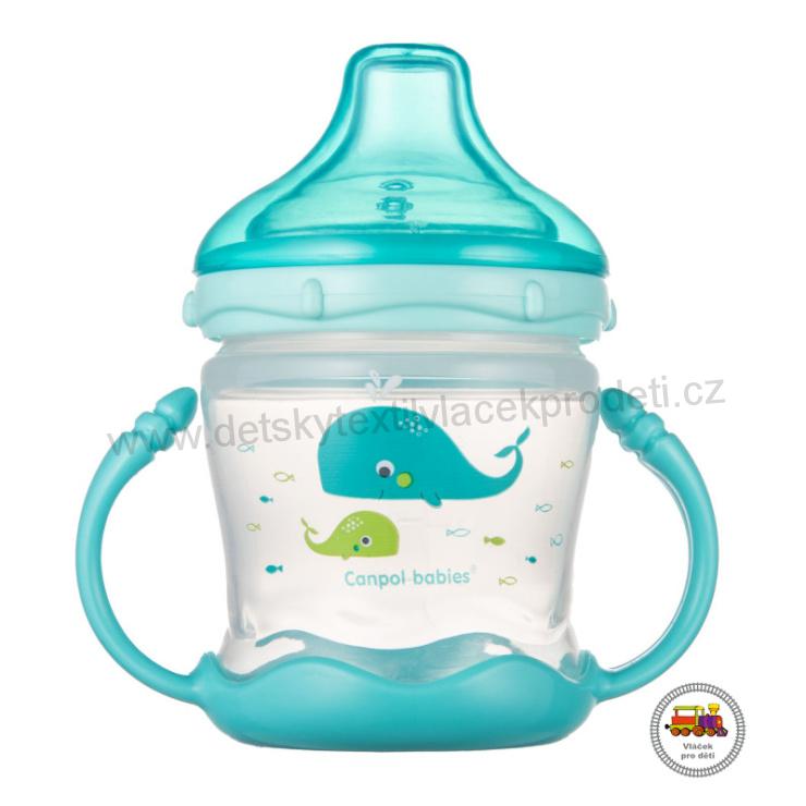 Nevylévací hrníček se silikonovým pítkem LOVE&SEA 57/300 180ml modrý