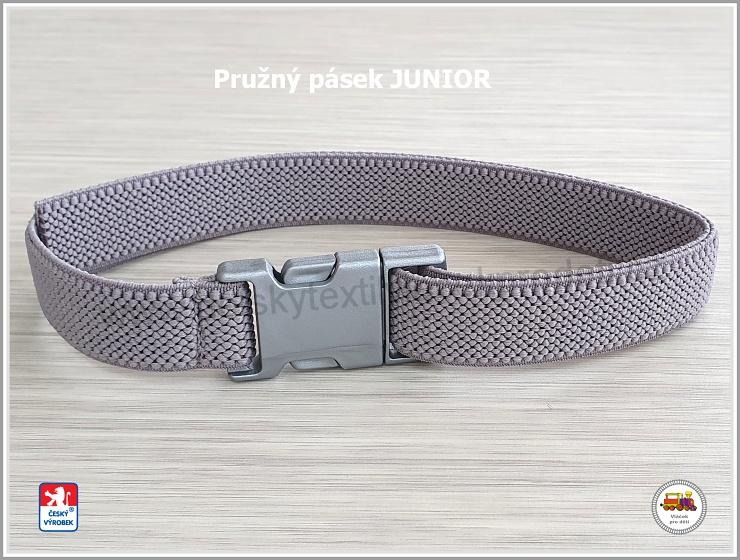 Dětský pásek pružný JUNIOR / 4/ světle šedý
