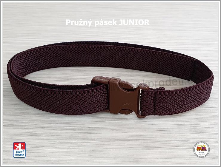 Dětský pásek pružný JUNIOR / 8/ hnědý