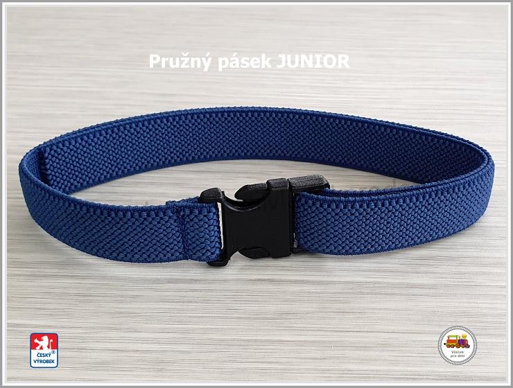 Dětský pásek pružný JUNIOR /12/ pudrově modrý tmavší
