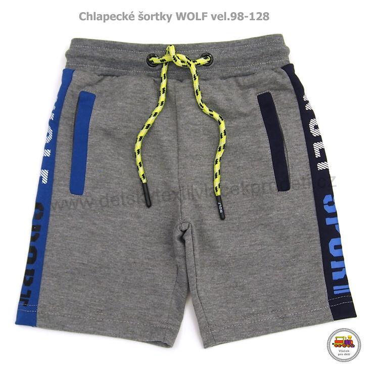 NOVINKA-Chlapecké šortky/kraťasy Wolf T2231B Wolf vel. 98, 104, 110, 116, 122