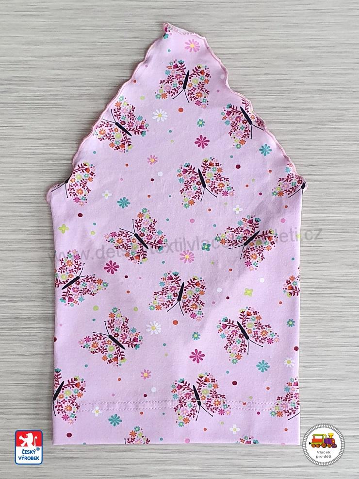 NOVINKA-Dívčí bavlněné letní šátky + plátěné čepičky vel. M, L, XL