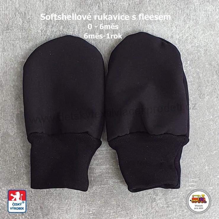 NOVINKA-Softshellové rukavice STYLSPARK s fleesem 13cm-15cm 0-6měs, 6měs-1rok