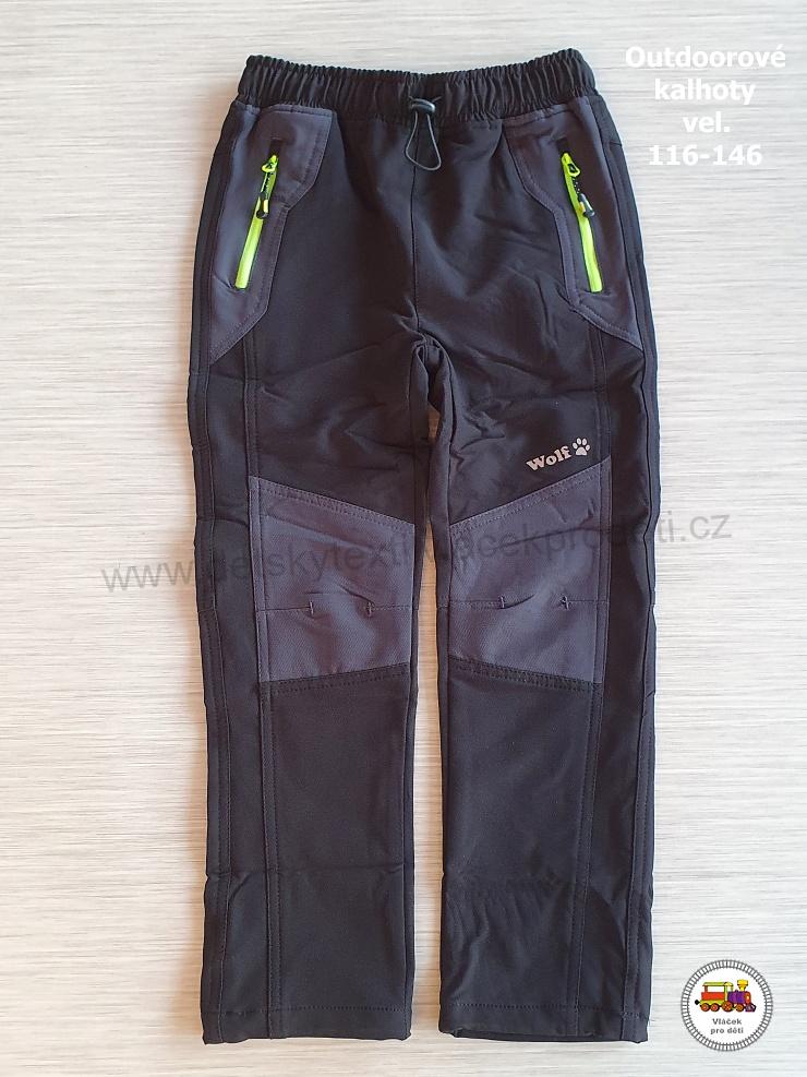 Kalhoty jarní outdoorové Wolf B2485 černé vel.146