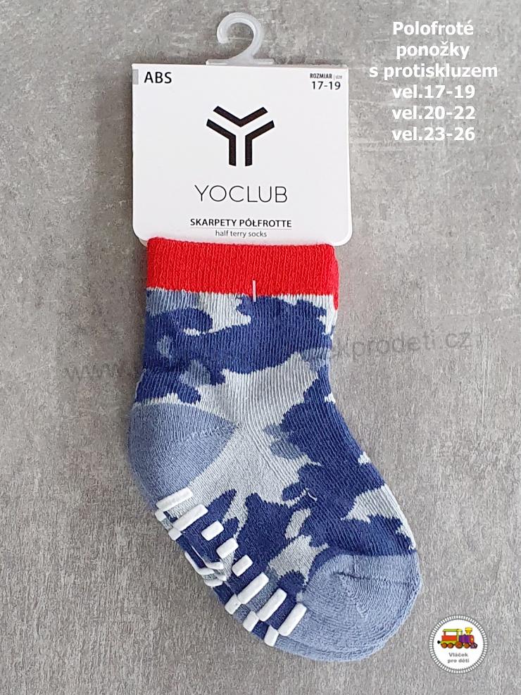 NOVINKA-Dětské ponožky YO protiskluzové ABS polofroté vel.17-19, 20-22, 23-26