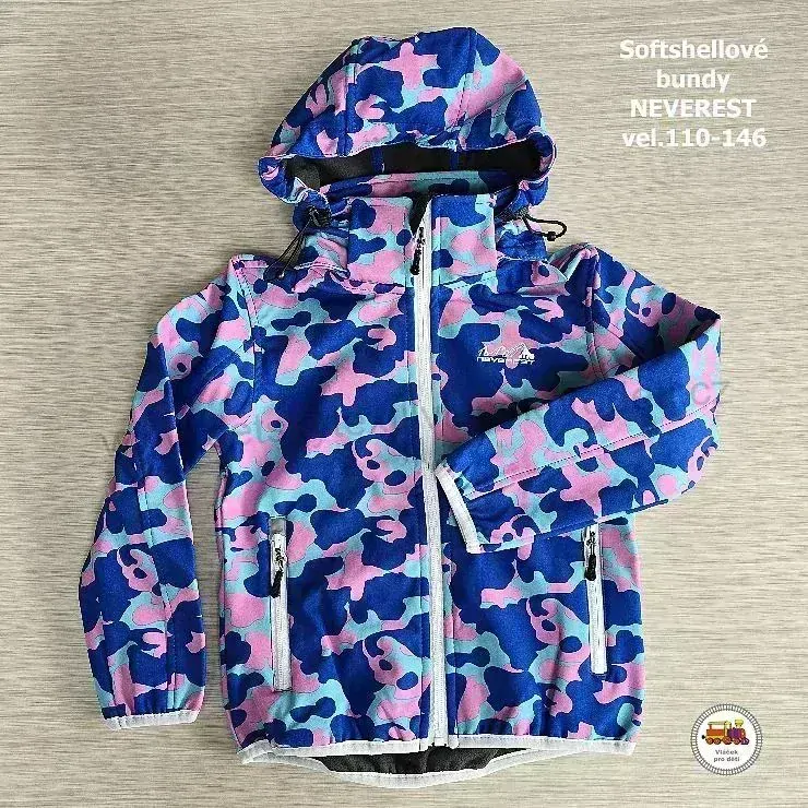 Softshellová bunda dívčí Neverest 1-6295C růžovomodrá /V2/ vel.134