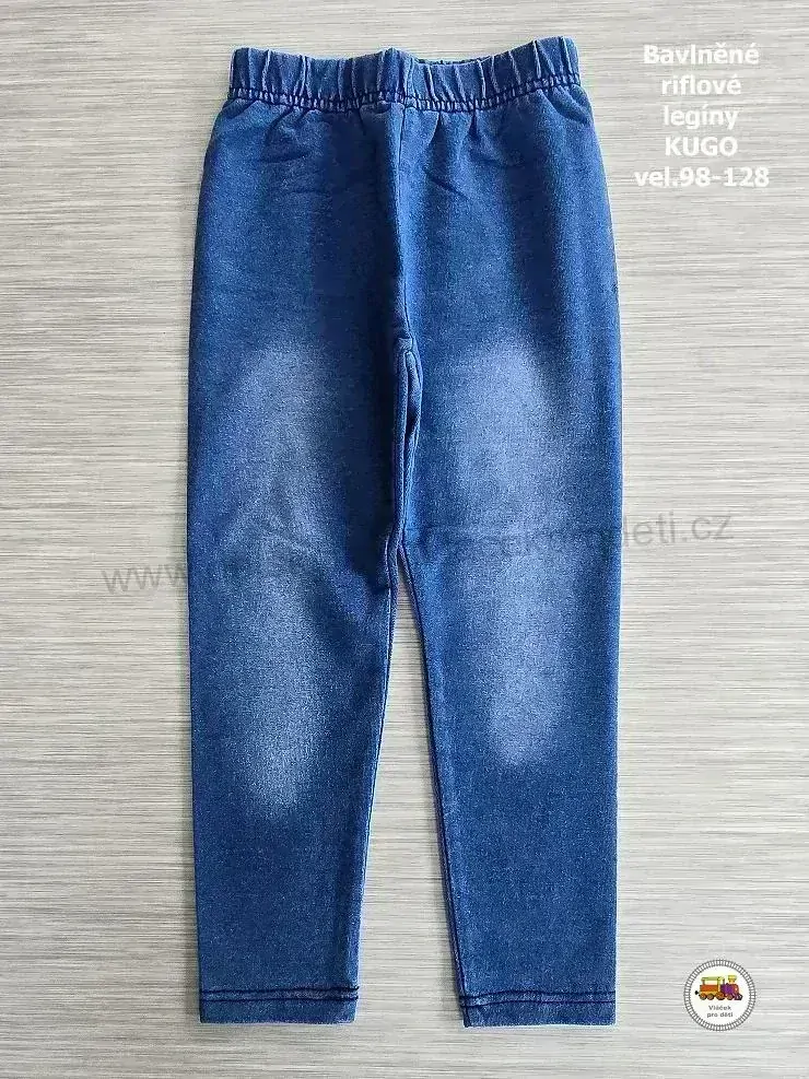 Legíny s elastanem Kugo M-2036 riflové světlejší vel. 98