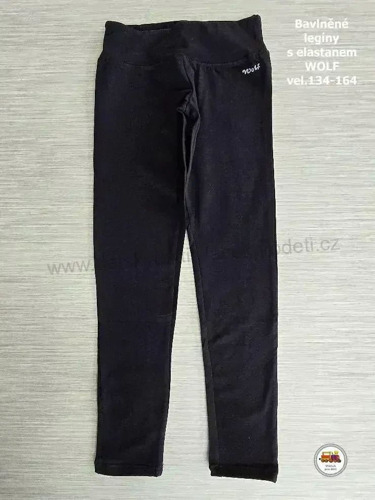 Legíny bavlněné s elastanem Wolf T2573 černé vel.134