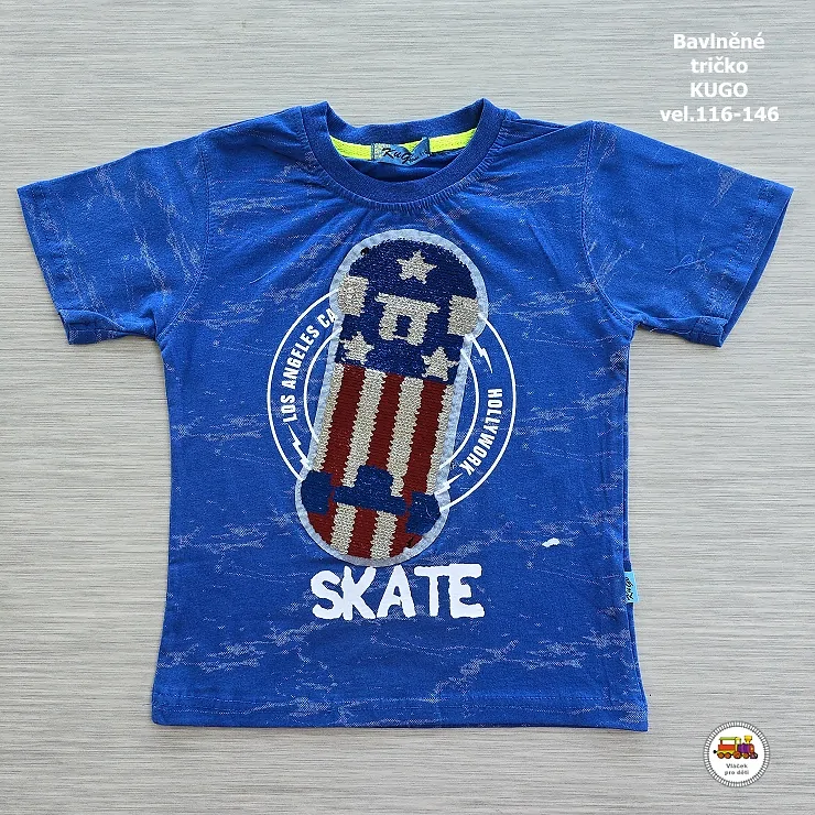 NOVINKA-Chlapecké tričko bavlněné Kugo ML-7164 SKATE vel.116, 122, 128, 134, 140, 146