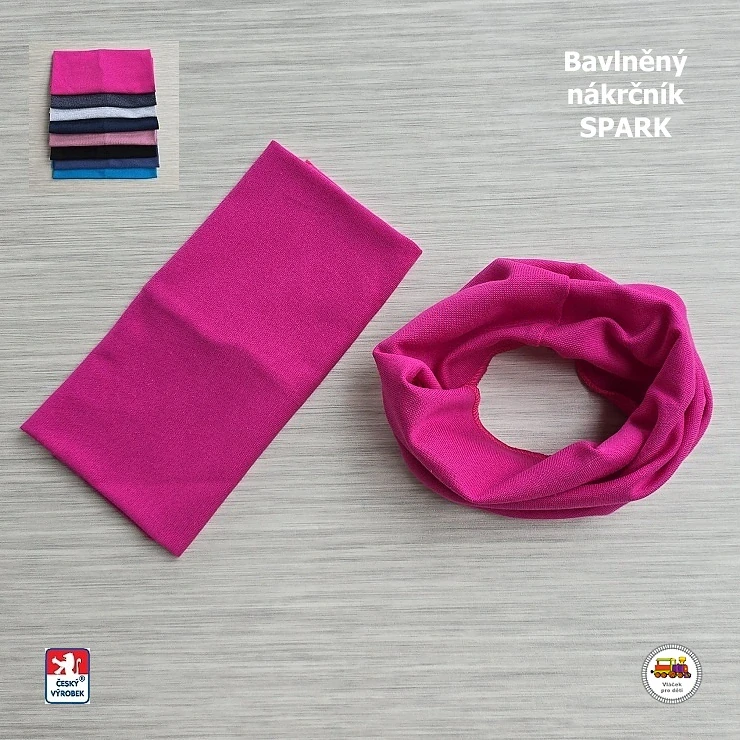 Dětský nákrčník bavlněný Spark /274/ tmavě růžový vel. L (1-3 let)