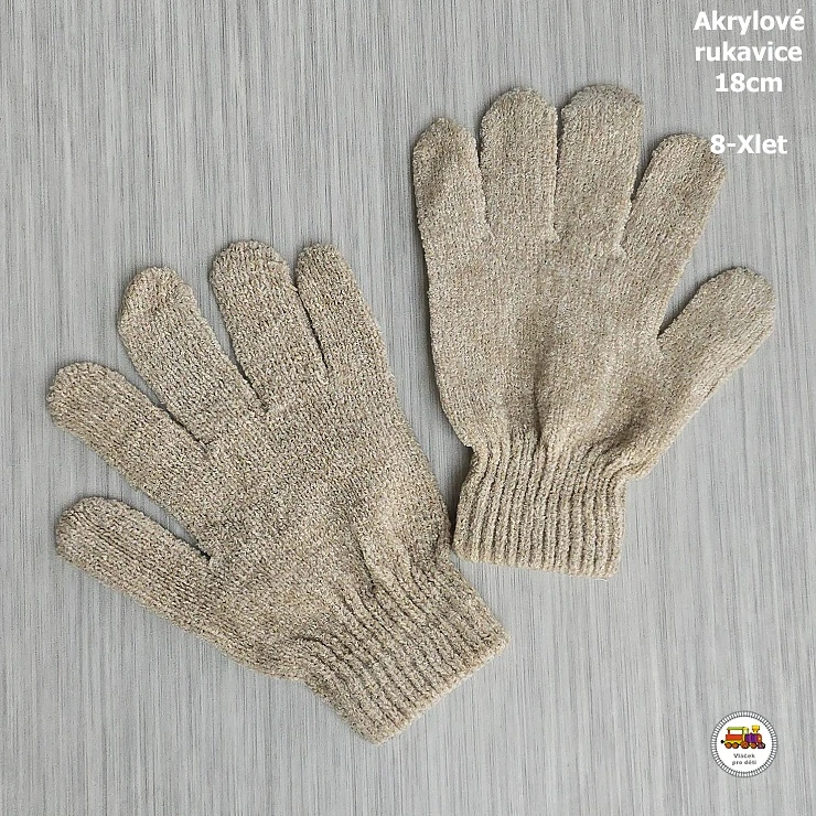 NOVINKA-Rukavice prstové úpletové akryl 18cm (8-Xlet)