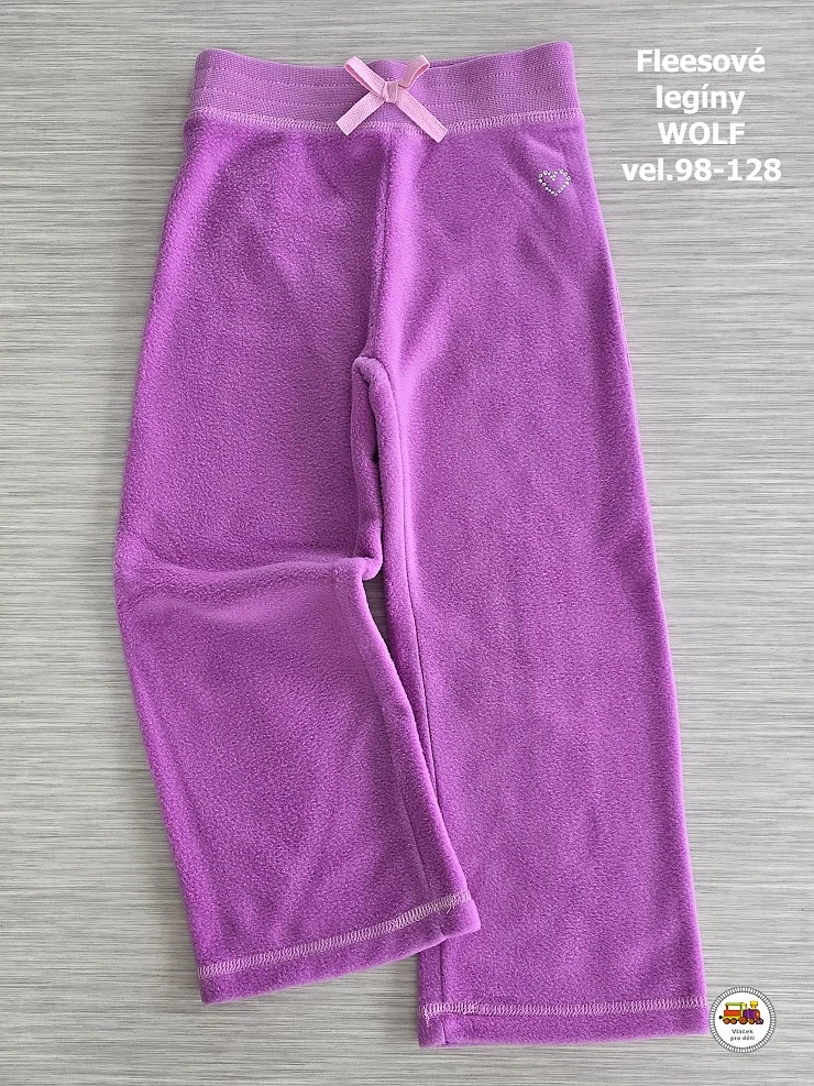 Tepláky/legíny dívčí fleesové Wolf B2294 fialové vel.104