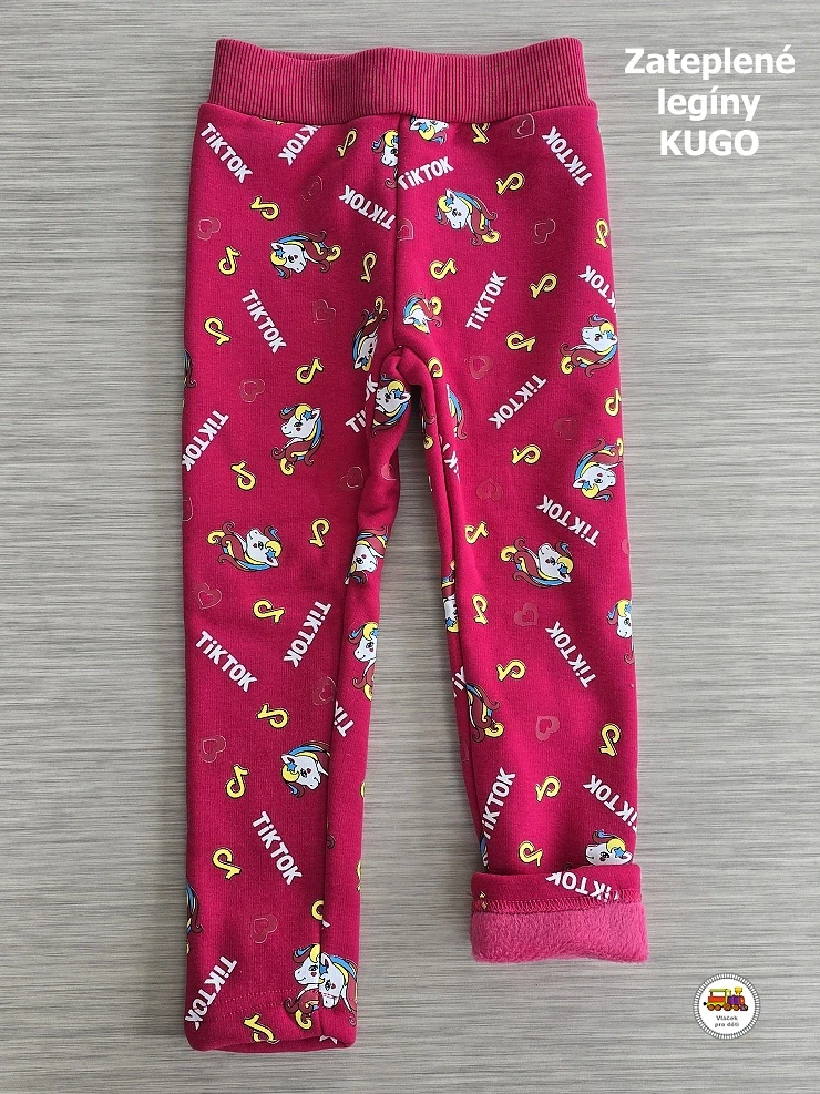 Legíny zateplené Kugo KK9892 TiKTok růžové vel.128
