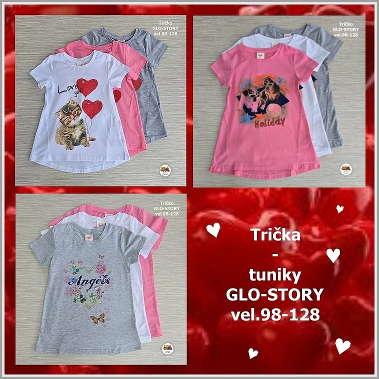 NOVINKA-Tričko-tunika dívčí GLO-STORY vel. 98, 104, 110, 116, 122, 128