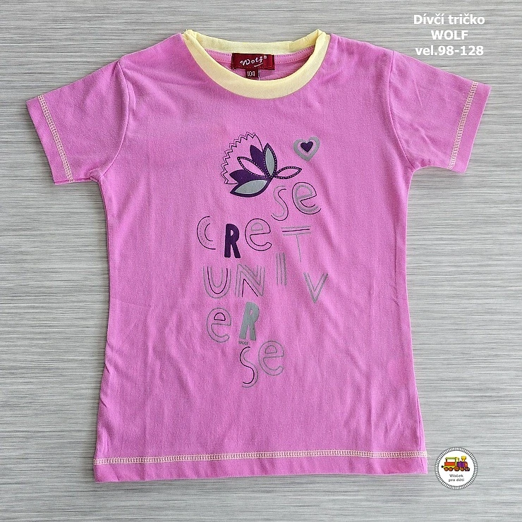 Tričko dívčí Wolf S2015 růžové vel.122