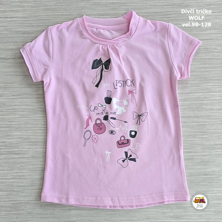 Tričko dívčí Wolf S2012 světle růžové vel.122
