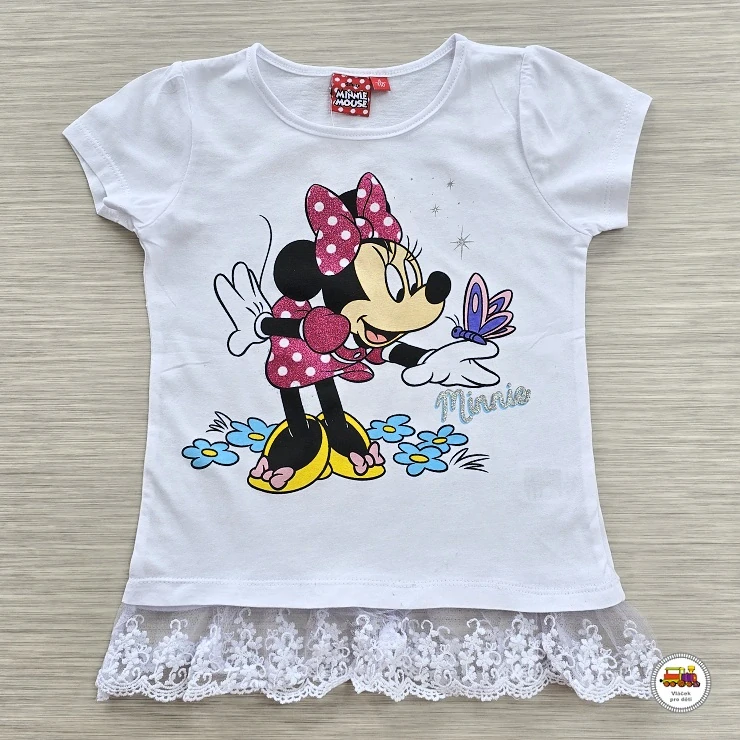 Tričko dívčí GVJM82042 Minnie Mouse na bílé vel.110