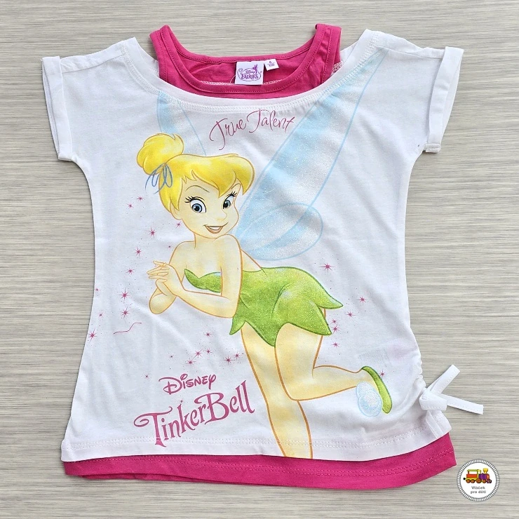 Tričko dívčí Disney GTJM62054 Fairies - Víla na bílorůžové vel.122
