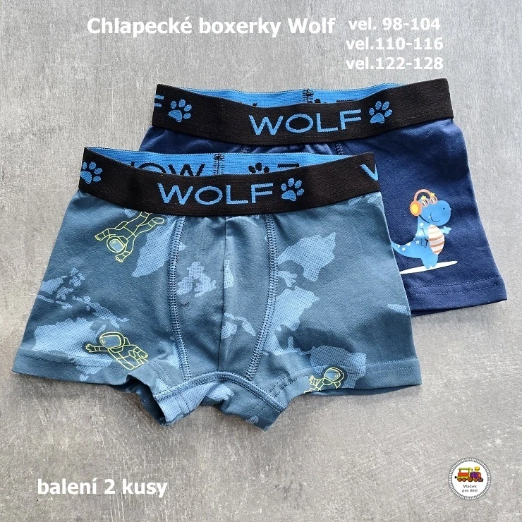 Chlapecké boxerky WOLF L2481+L2582 /v balení 2ks/ vel. 98-104, 110-116,122-128, 134-140, 146-152, 158-164
