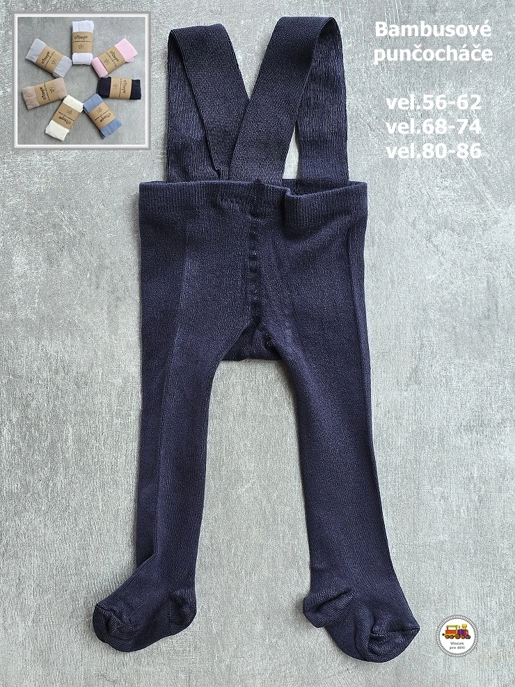Punčocháče bambusové tmavě modré vel. 56-62