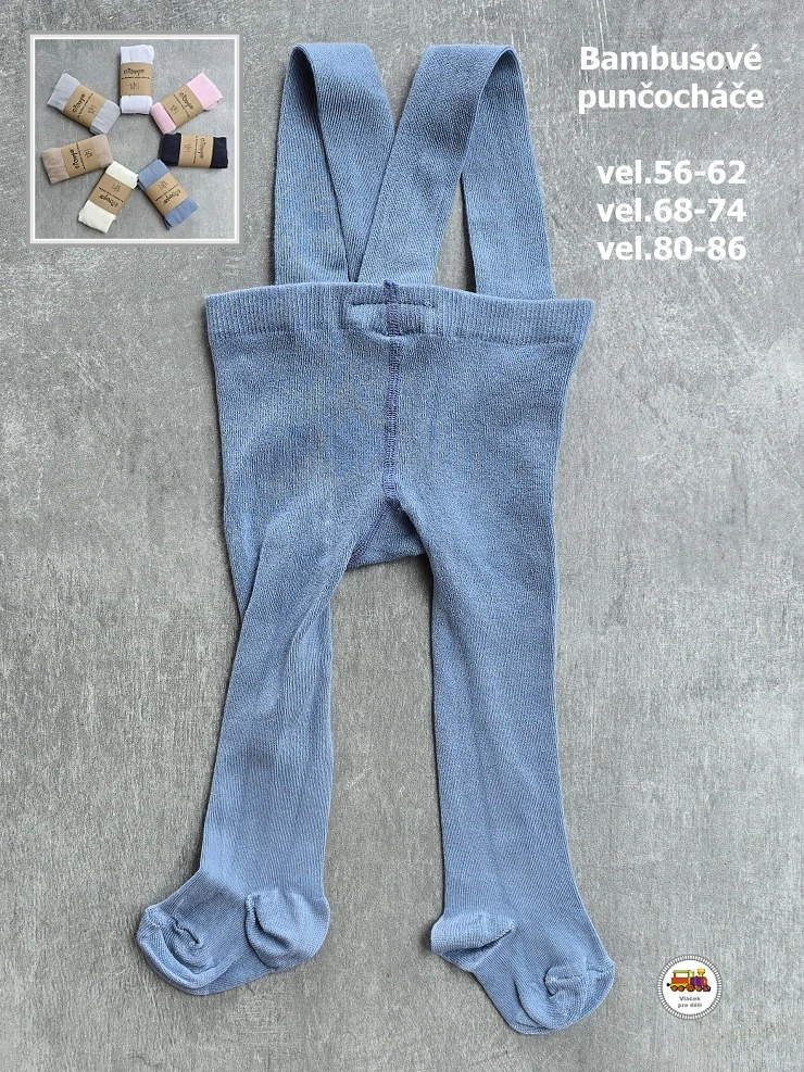 Punčocháče bambusové světle modré vel. 80-86