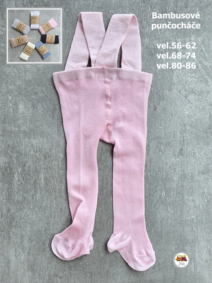 Punčocháče bambusové růžové vel. 80-86