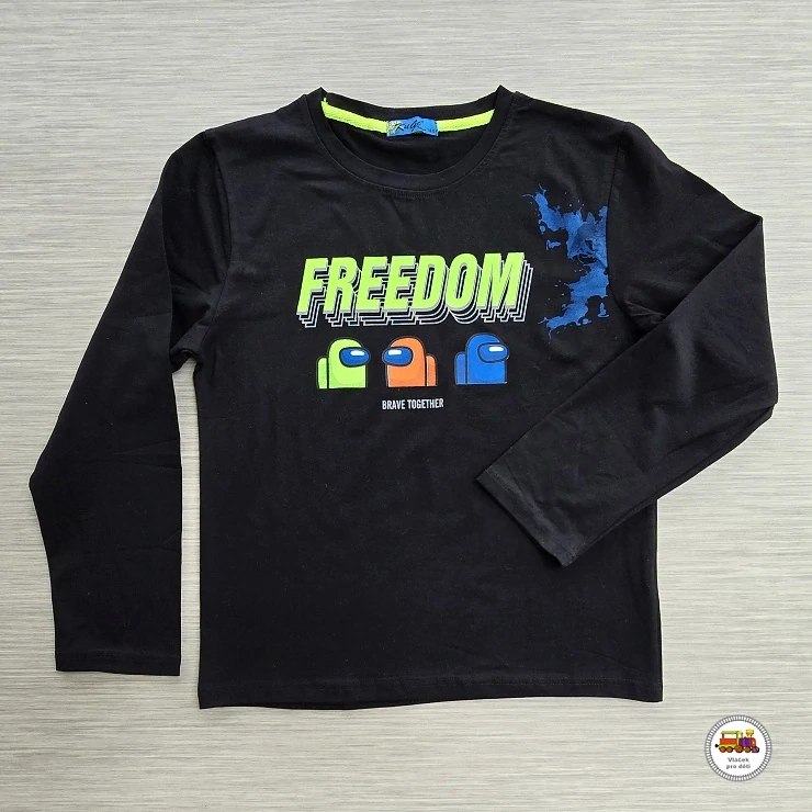 Bavlněné tričko Kugo HC0645 FREEDOM černé vel.158