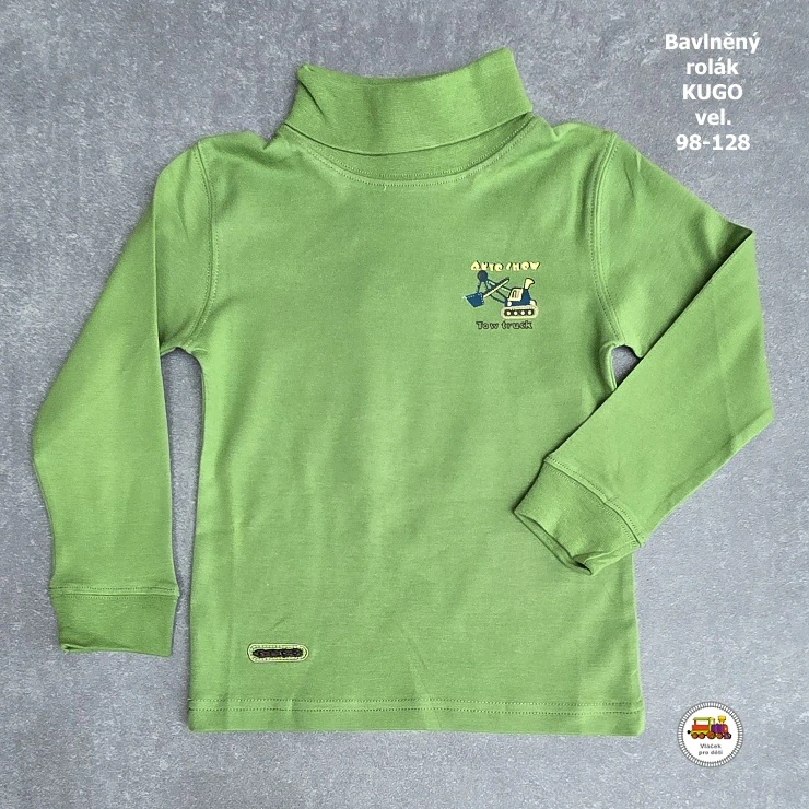 Bavlněný rolák Kugo A108 zelený vel.116